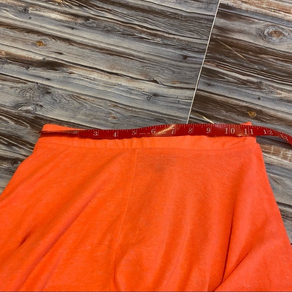 Topshop Linen Blend Knit Mini Skirt Orange Multicolor Sz 2 - Picture 5 of 6
